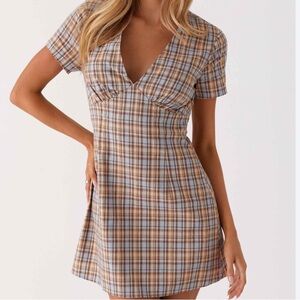 Peppermayo Cream and Brown Mini Dress